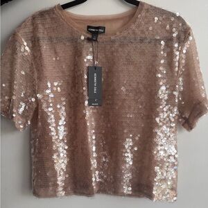 Kenneth Cole Rose Gold Honey Sequin Top